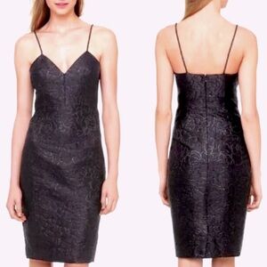 J. Crew Floral Jacquard Dress in Glitter Black size 4